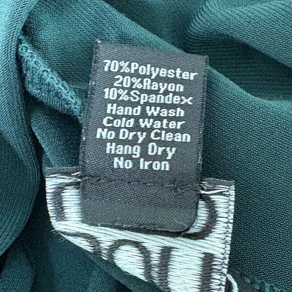 Clara Sun Woo Pull On Pants Size L Green Stretch Pockets Lagenlook Boho USA - Picture 5 of 9